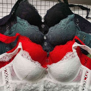 Nxy sexy set2021 push up lace sutiã e calcinha definir roupa interior com bandagem média forrada mulheres lingerie a b c d copo branco vermelho vermelho 1127