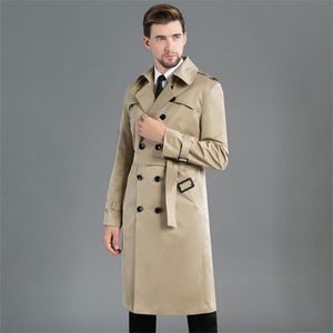 남자 트렌치 코트 남성 gabardina hombre man long coat 남자 더블 가슴의 옷 카키 슬림 Jaqueta 외투 소매