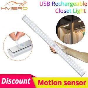 LED Light Light Motion Sensor Bezprzewodowe oświetlenie wewnętrzne USB Akumulator 20 30 40 cm Noce Lampy do szafek kuchennych Lampy szafy