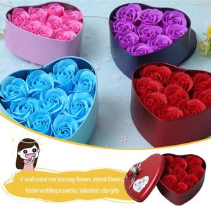 Decorative Flowers & Wreaths Rose Soap Scented Bath Body Petal Flower Head Valentine'S Day Wedding Decoration Gift DIY Wreath