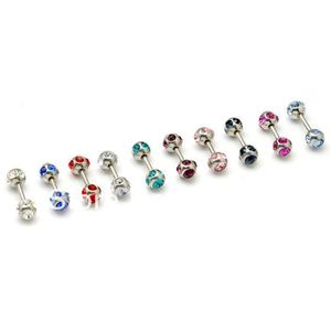Crystal Earring Body Piercing Tongue Bars Rings mix color sizes