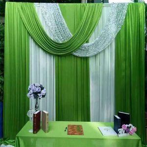 3MHX3MW Deep Green and Gold Sequin Swags Drapes Małżeństwo