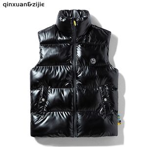 Casual Mens Jacket Ärmlös Vest Thermal Soft Västar Casual Down Coats Man Bomull Vinter Mäns Vest Män Tjocken Waistcoat 8xL 211216