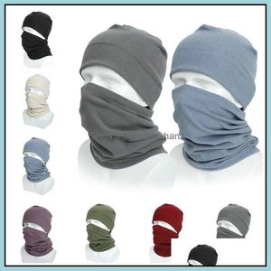 Hats & Scarves Sets Scarf, Hat Glove Hats, Gloves Fashion Aessories Winter And Scarf Set Mens Cycling Face Mask Rabbit Wool Warm Wrap Neck R