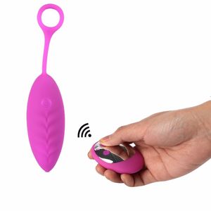 Kraftfull vaginala bollar vibrator vaginal övning sex maskin fjärrkontroll vibrerande ägg Vuxen sex produkt sexleksaker för kvinnor Y18100801