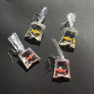 Dziewczyny wdzięku rybne kolczyk biżuteria Atelbo Cute Koi Ryba Water Torba Dynda Kolczyki Party Decor Joker Eardrop Fancy