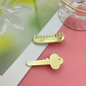 Women Girl Comb Key Shape Hair Clip Gold Silver Cute Barrettes for Gift Party Fashion Hair Accessories