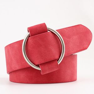 Casual Wide Belt Women Pu Leather Apparel Accessories Round Buckle Fashion Ladies Cummerbunds