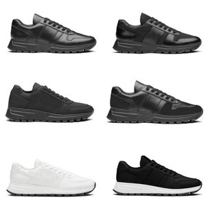 2021 Men PRAX 01 LACE-UP Sneakers Leather Platform Trainers Black Nylon Casual Shoes High Quality Runner Trainers 6 Design With Box 276
