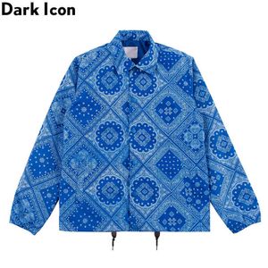 Bandana Hip Hop Jacket Män Now-down Collar Paisley Street Fashion Mäns Jacka Streetwear Jackor för Man 4xl 210603