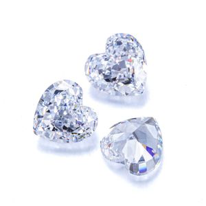 4CT 멋진 하얀 심장 모양 합성 다이아몬드 느슨한 보석 Piedras Preciosas Sueltas H1015