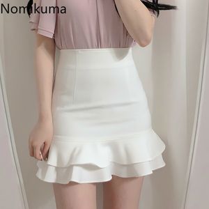 Nomikuma coreano vintage alta cintura saia mulheres plissada cor sólida casual all-mathing feminino fundos femininos faldas mujer 210514