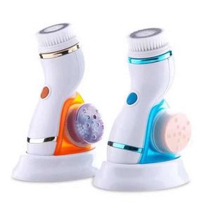 4 in 1 Ultrasonic USB Rechargeable Electric Facial Cleansing Brush Face Clean Massage Pre Cleaning Device Cleaner