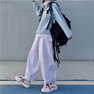 Mężczyźni Kobiety Spodnie Japoński Spodnie Cargo Hip Hop Harajuku Koreański Styl Luźne Proste Legginsy Casual Slim 210526