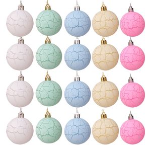 Macaron Boże Narodzenie kulki Plastikowa Crackle Bulb Ball Xmas Drzewo Układ Rekwizyjne Dekoracje Wiszące Wisiorek Domowe wyposażenie Decor 6 CM 8cm