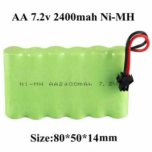 2st Ni-MH AA 7.2V 1500mAh 2400mAh Uppladdningsbart batteripaket för telekommunikation Remote Control Toys Elcectirc Shaver