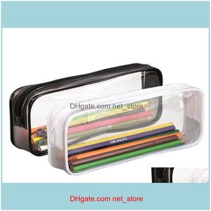 Cases Bags Lage Aessoriespvc Cosmetic Bag Zipper Pouch School Students Clear Transparent Waterproof Plastic Pvc Storage Box Pen Case Mini