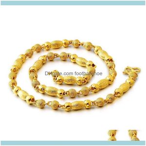 Necklaces & Pendants Jewelryvietnam Alluvial Gold Imitation Necklace Brass Solid Ylindrical Jewelry Wholesale Chains Drop Delivery 2021 J3Vd