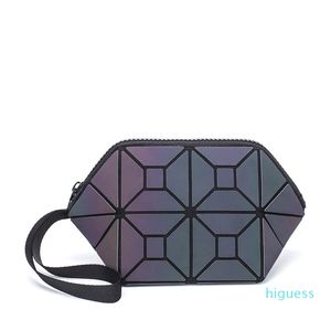 Designer- HBP women makeup bags PU leather small clutch female with short strap cosmetic bag for travel geometric bag luminous color