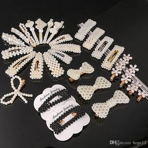 Cute Woman Design Pearls Hairpins Creative Girl Hair Clips Baby Barrettes Lady Party Jewelry Accessories Girls Gift kid present