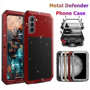 Alloy Aluminum Metal Merility Case Samsung S7 Edge S8 S9 S10 Plus S10E S20 S21 S22 ULTRA NOTE 8 9 10 20のためのヘビーデューティーデュアルレイヤースクリューバンパーショックプルーフタフアーマー