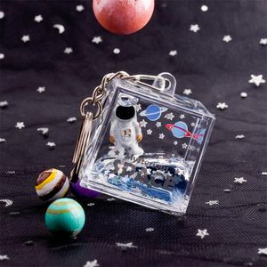 Kryształ Kryształowy Kreatywny Astronauta Globe Pływający Spaceman Star Brelok Keychain Luksusowy Ruchomy Ciecz QuickSand Brelok Bag Klucze Wisiorek