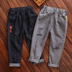 Barn pojkar jeans barn byxor baby pojkar byxor toddler tjejer jeans vår höst casual byxor blå mode 4-12 år kläd g1220