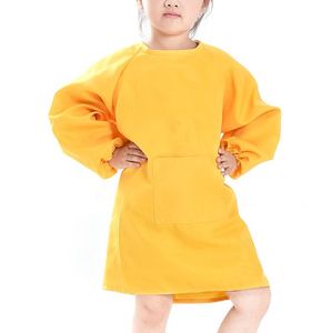 8 Цвета Детские фартуки нагрудника Платье одежда Детская водонепроницаемая с длинным рукавом Smock Kids Еда живопись