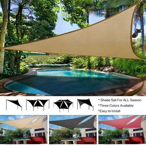 280GSM/300D HDPE Right Triangle Awning Shade Sail Sun Outdoor Waterproof Sun Shade Sail Garden Patio Pool Camping Picnic Tent Y0706