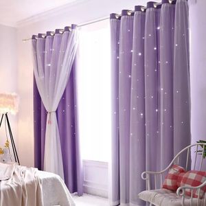 Curtain & Drapes Romantic Starry Yarns Curtains Double Layered Living Room Bedroom Window Treatments Single Panel Insulation Home Decor