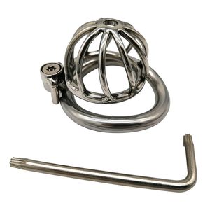 Screw Lock Ergonomic Design Stainless Steel Male Chastity Device Super Small Cock Cage Penis lock Ring Belt S070 210624