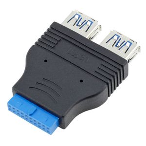 Portas da placa-mãe 2 portas USB 3.0 a 20 Pin Header Connector Adapter USB3.0 taxa de transferência de dados compatível de 4.8Gbps