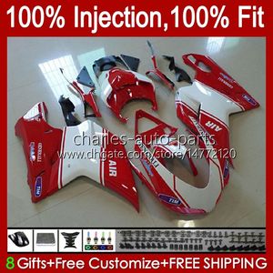 Bodywork Injection For DUCATI 848 1098 1198 S R 1198R 07 08 09 10 11 12 Body 18No.83 848S 848R 1098R 07-12 1098S 1198S White red hot 2007 2008 2009 2010 2011 2012 OEM Fairing