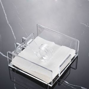 Square Clear Clear Acrylic Tovagliolo Tovagliolo Carta Carta Serviette Dispenser Tissue Box Bar Caddy For Dining Table Hotel Home Decor 210326