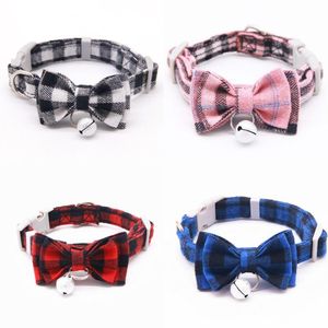 Cat Collars & Leads Bell Collar Bow Tie Pets Leash Going Out Walking Rope Puppy Cute Dog Harness Kitten Pink Accessories