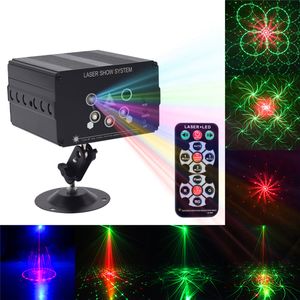 5 Delik 128 Desen LED Disko Aydınlatma RGB Lazer Projeksiyon Lambası Sahne Işıkları Aile Parti KTV Işık