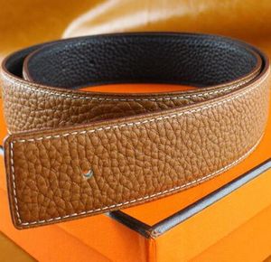 Fashion Men Designer Belt Male Ceinture Smooth Gold Silver Buckle Alloy Leather Belts For Men's Waist accessories with box