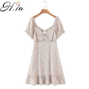 Runway Brand Summer Sexy Spaghetti Strap Mini Dress Women Floral Cotton Pleated Dresses Party Robe Mujer 210430