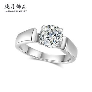Wholesale simple weddings rings for sale - Group buy Fashion Jewelry Korean Simple Single Diamond Wedding Ring Engagement Platinum Plated Micro Set Zircon Z2RX512