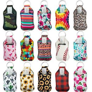 229 stilar Neopren Hand Sanitizers Bottle Favors Nyckelringar Bags 30ml Händer Sanitizer Flaskor Wristlet Keychain Chapstick Holders