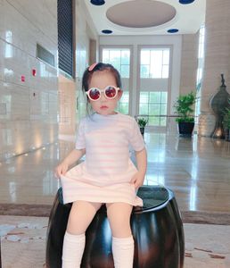 Toddler Kız Sonbahar Bahar Uzun / Kısa Kollu Kazak Elbise Kız Prenses Bebek Giysileri Tatlı Parti Elbiseler