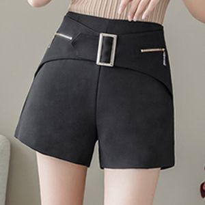 Simple Fashionable Summer Suit Shorts Female High Waist Thinner Straight Outer Wear Casual Wide Leg 16F1036 210510