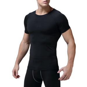 Homens t - shirts Fitness dos esportes que correm movimentando-se calças justas-secagem Rápido Respirável Compressão Basquete Treinamento Pólos T-shirt Curta Mangas