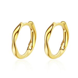 Hoop & Huggie Top Quality Sterling Silver 925 Earrings For Women Jewelry Cute Gold Hoops Lady Party Accessories Trendy Princess Birthday Gif