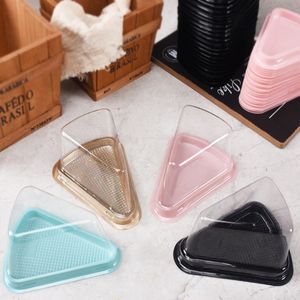 Transparent Plastic Cake Box Cheese Triangle Cakes Boxs Blister Restaurant Dessert Packaging