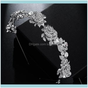 Barrettes J￳ias J￳ias Flores de j￳ias Crad￣os de faixa de cabelo Tiaras Coroa Coroa Stromestone Diadema concurso V￩u Tiara Faixa de luxo Cabelo de casamento