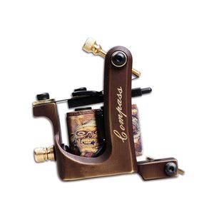 Wholesale tattoo lock resale online - Professional Handmade Copper Tattoo Kit Machine Liner Shader Tattoo Guns Self lock Copper Grips With TipsScouts
