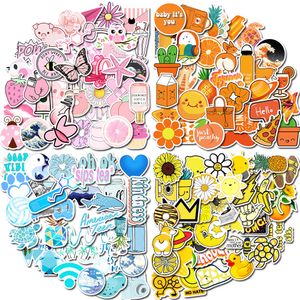 50 Pack No Repeats 10 Gruppklistermärken Rosa Lila Orange Yellow Blue Green Red White Black Girls Väska Notebook Ins Pvc Sticker