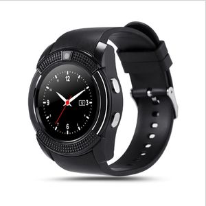 Otantik V8 Akıllı Saatler Band 0.3 M Kamera SIM IPS HD Tam Daire Ekran Smartwatch Android Sistem Perakende Kutusu Ile