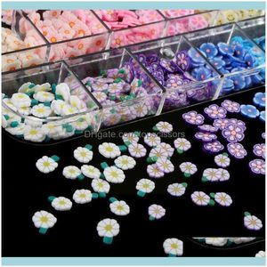 Salão de beleza de beleza de beleza de beleza decoração de arte colorida decoração de fatia de flores 3d Manicure Gemstone Glitter Supplies